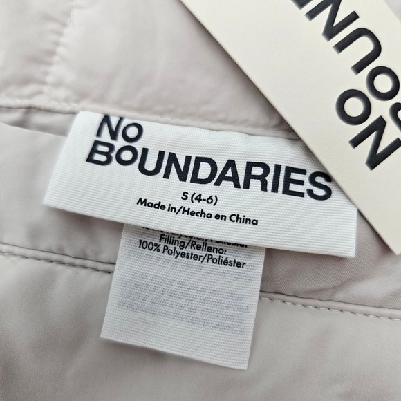 No Boundaries Reversible Puffer Sherpa Vest Stone Tile Size S 4-6 - Picture 2 of 8